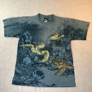 Sea Turtle Mens T-Shirt M Vintage All Over Print Single Stitch Key